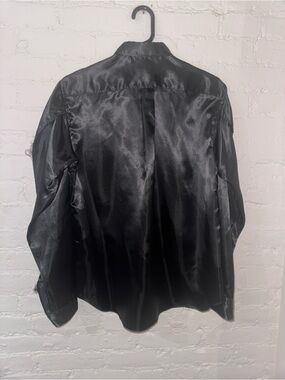 Comme des Garcons Black Satin Collared Shirt